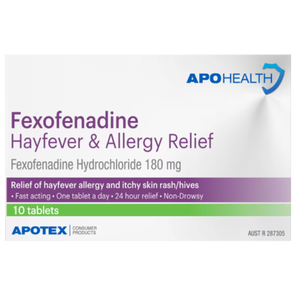 APOHealth Fexofenadine Hayfever & Allergy Relief 10 Tablets