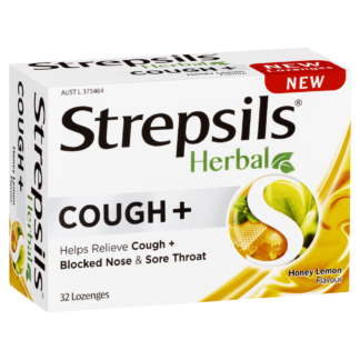 Strepsils Herbal Cough + 32 Lozenges - Honey Lemon Flavour