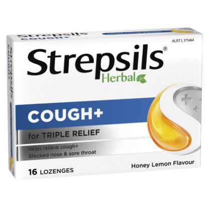 Strepsils Herbal Cough + 16 Lozenges - Honey Lemon Flavour