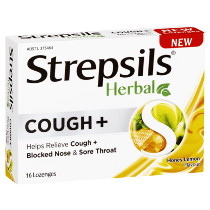 Strepsils Herbal Cough + 16 Lozenges - Honey Lemon Flavour