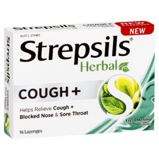 Strepsils Herbal Cough + 16 Lozenges - Fresh Menthol Flavour