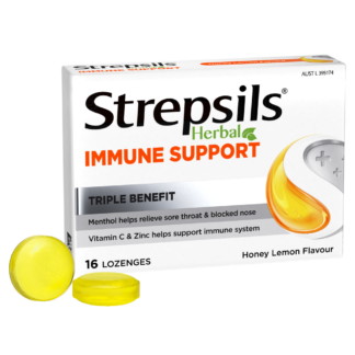 Strepsils Herbal Immune Support 16 Lozenges - Honey Lemon Flavour