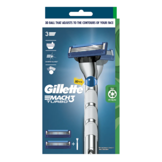 Gillette Mach3 Turbo Razor & Cartridges 2 Pack