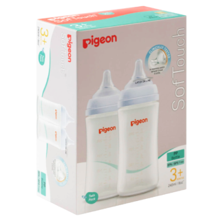 Pigeon SofTouch Baby Bottles 240mL Twin Pack