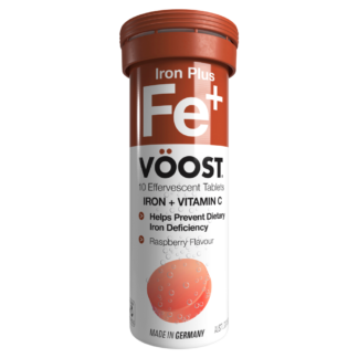 VOOST Iron Plus 10 Effervescent Tablets - Raspberry Flavour