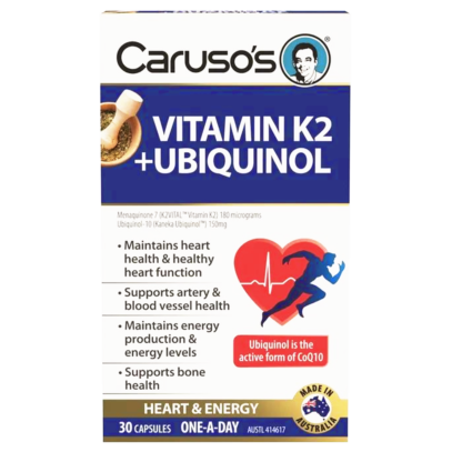 Caruso's Vitamin K2 + Ubiquinol 30 Capsules