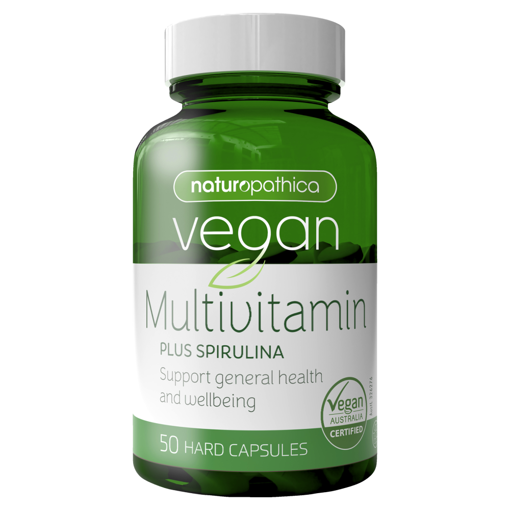 Naturopathica Vegan Multivitamin Plus Spirulina 50 Capsules General Wellbeing