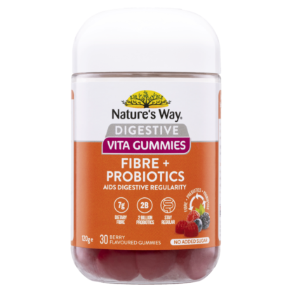 Nature's Way Digestive Vita Gummies Fibre + Probiotics 30pk