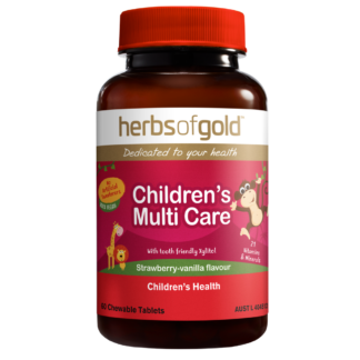 Herbs of Gold Children's Multi Care 60 Tablets - Strawberry-Vanilla