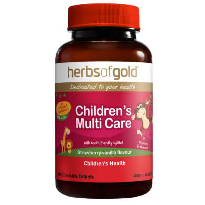 Herbs of Gold Children's Multi Care 60 Tablets - Strawberry-Vanilla