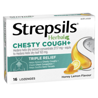 Strepsils Herbal Chesty Cough + 16 Lozenges - Honey Lemon Flavour