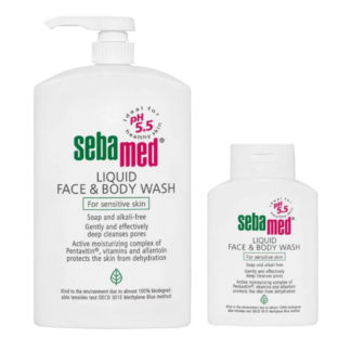 Sebamed Liquid Face & Body Wash Pump (1L + 300mL) Bonus Pack