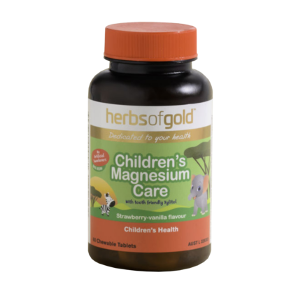 Herbs of Gold Children's Magnesium Care 60 Tablets - Strawberry-Vanilla