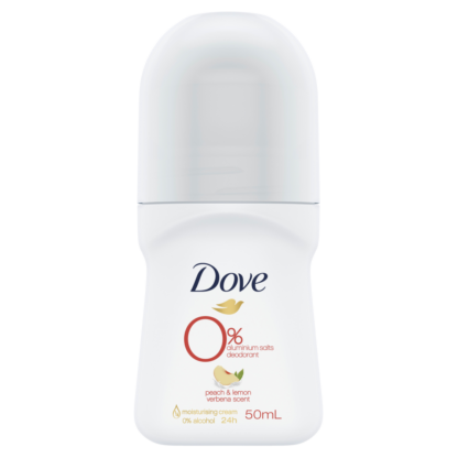 Dove Womens Anti-Perspirant 0% Alluminium Deodorant Rollon Peach & Verbena 50mL
