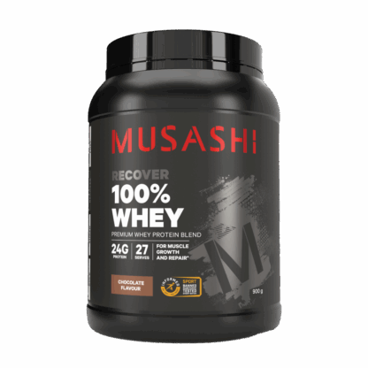 MUSASHI 100% Whey 900g Protein Powder - Chocolate Milkshake