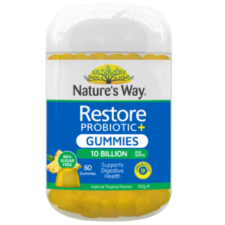 Nature's Way Restore Probiotic Gummies 60 Pack - Natural Tropical Flavour