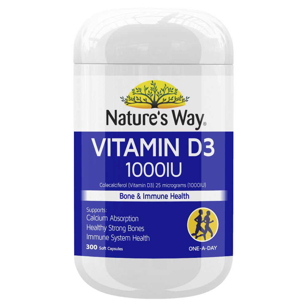 Nature's Way Vitamin D3 1000IU 300 Soft Capsules Bone & Immune Health