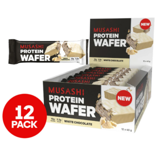Musashi Protein Wafer 12 x 40g Bars - White Chocolate