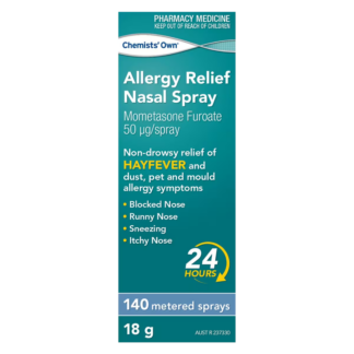 Chemists' Own Allergy Relief Nasal Spray 18g For HayFever Dust Pet Mould Allergy