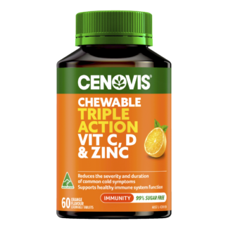 Cenovis Chewable Triple Action Vit C Vit D & Zinc 60 Tablets
