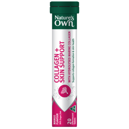 Nature's Own Collagen + Skin Support 20 Effervescent Tablets - Mango Flavour