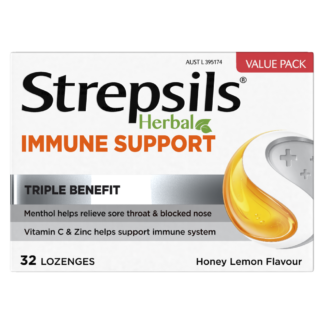 Strepsils Herbal Immune Support 32 Lozenges - Honey Lemon Flavour