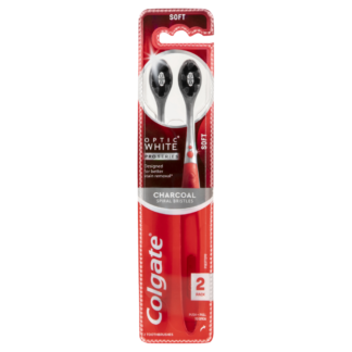 Colgate Optic White Pro Series Toothbrush with Charcoal Bristles 2 Pack