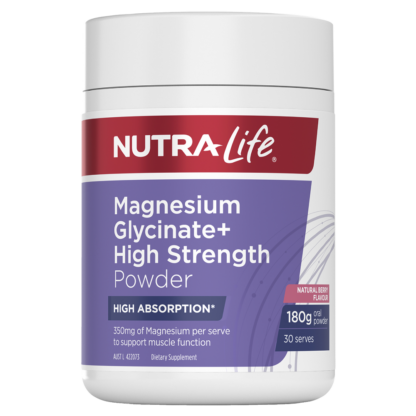 Nutralife Magnesium Glycinate + High Strength Powder 180g - Natural Berry Flavour