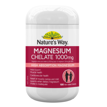 Nature's Way Magnesium Chelate 1000mg 100 Tablets