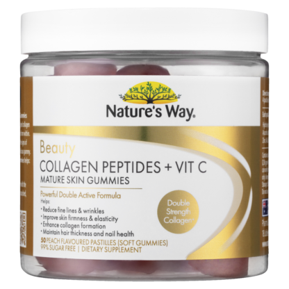 Nature's Way Beauty Collagen + Vit C Mature Skin Gummies 50 Pastilles