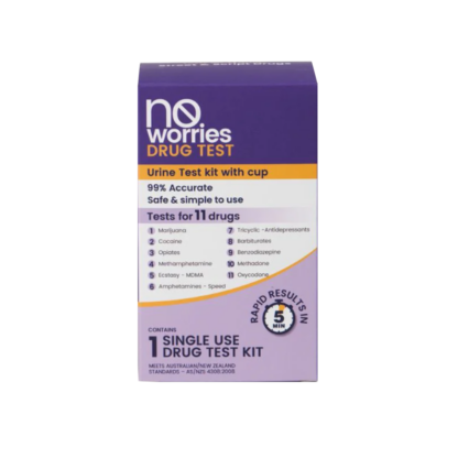 No Worries Drug Test Urine Test Kit for 11 Drugs - 1 Single Use Kit