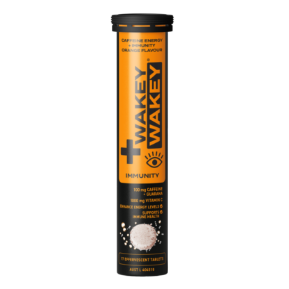 Wakey Wakey Caffeine Energy Plus Immunity 17 Effervescent Tablets - Orange Flavour