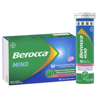 Berocca Mind Mixed Berries 20 Effervescent Tablets