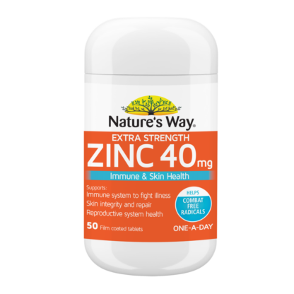 Nature's Way Extra Strength Zinc 40mg 50 Tablets