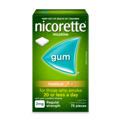 Nicorette Quit Smoking Nicotine Gum 2mg 75 Pieces - Freshfruit