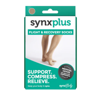 Synxplus Flight & Recovery Socks 1 Pair Beige Small