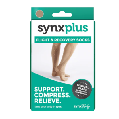 Synxplus Flight & Recovery Socks 1 Pair Beige Small