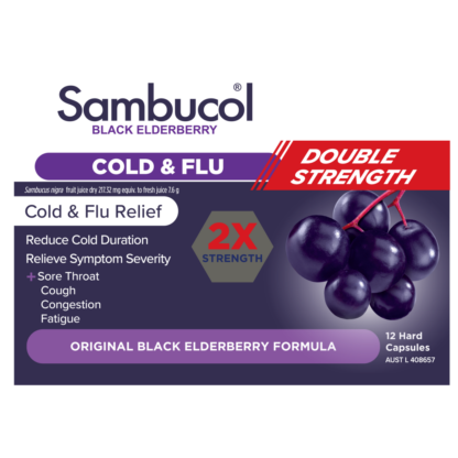 Sambucol Cold & Flu Double Strength 12 Capsules