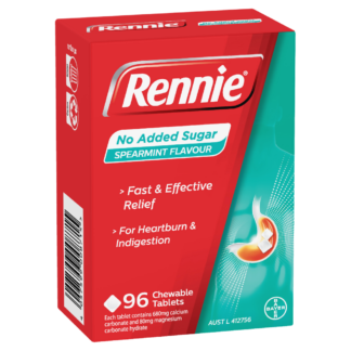 Rennie No Added Sugar Spearmint 96 Tablets