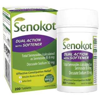 Senokot Dual Action with Softener Constipation Relief 200 Tablets