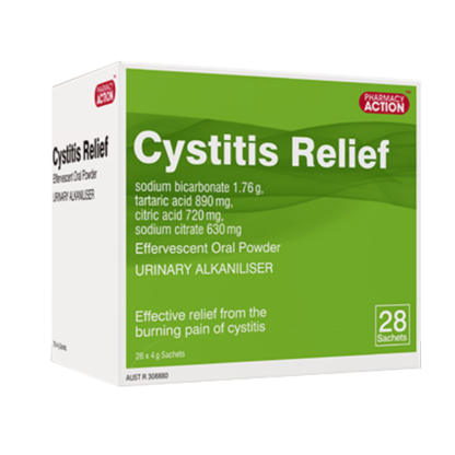 Pharmacy Action Cystitis Relief 28 sachets Effervescent Oral Powder