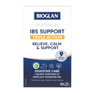 Bioglan Platinum IBS Support 50 Tablets Triple Action Relieve Calm & Support