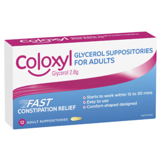 Coloxyl Glycerol Suppositories For Adults 12 Pack