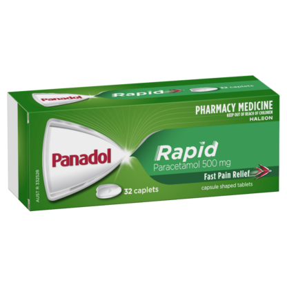 Panadol Rapid 32 Caplets Paracetamol 500mg Fast Pain Relief