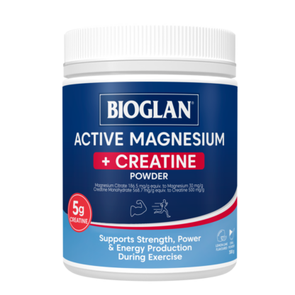 Bioglan Active Magnesium + Creatine Powder 300g Lemon Lime Flavour