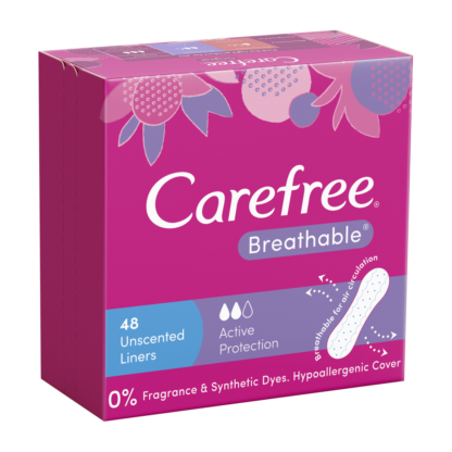 Carefree Breathable Unscented Liners 48 Pack