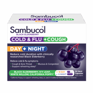 Sambucol Black Elderberry Cold & Flu + Cough Day + Night 24 Capsules
