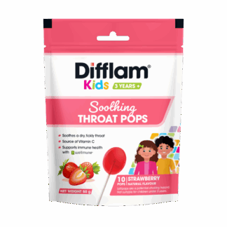 Difflam Kids Soothing Throat Pops Strawberry 10 Lollipops