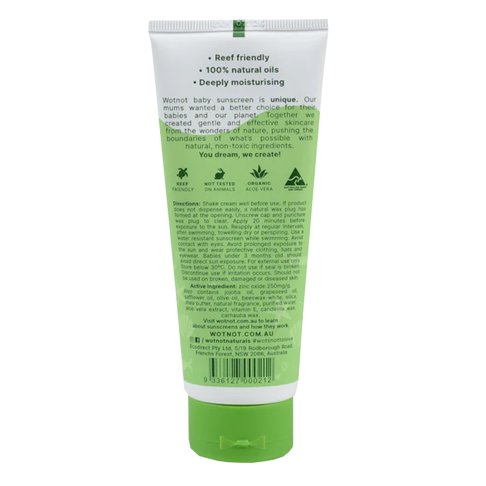 Wotnot Natural Baby Sunscreen SPF30 (3 month+) - 100g Palm Oil Free - Image 2