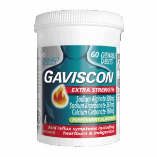 Gaviscon Extra Strength 500mg Peppermint 60 Chewable Tablets
